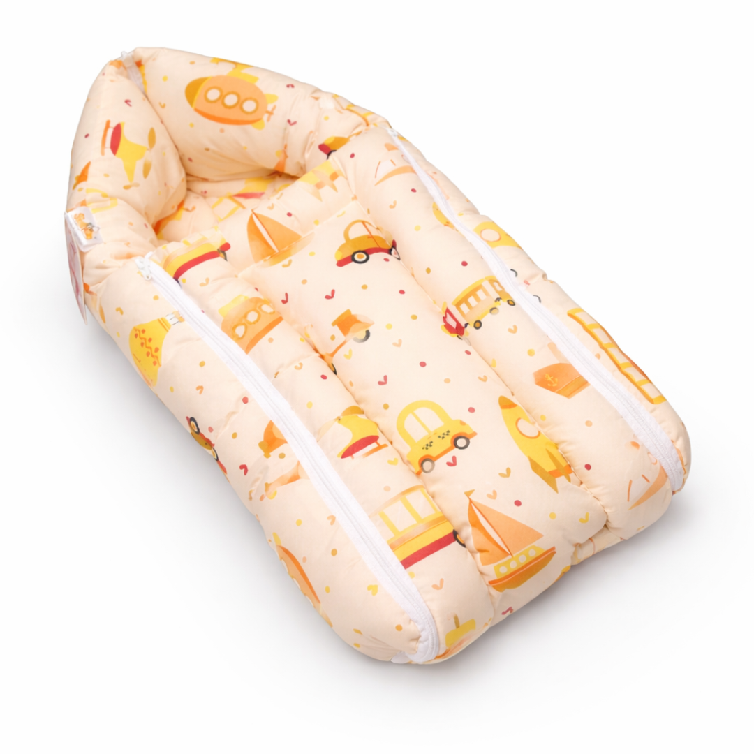 Baby Wrapper – Two in One (Iris Design) | Soft & Cozy Baby Carrier Nest