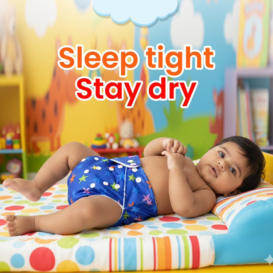 Button Cloth Diaper – Reusable, Washable & Adjustable Baby Diaper