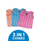 SkinCo Jabala Flower - 100% Combed Cotton Baby Vest Set (3-Pack)