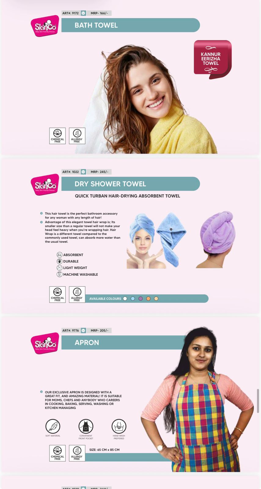 SkinCo Kannur Eerizha Bath Towel – Soft, Absorbent & Chemical-Free – Skinco