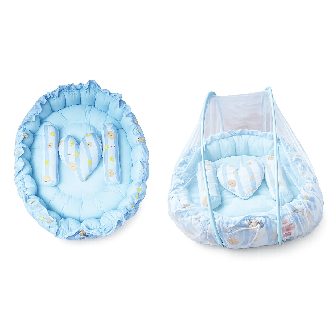 Lotus Round Baby Bed – Soft & Cushioned Sleeping Bed for Newborns