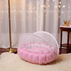 Velvet Round Baby Bed – Soft & Cushioned Sleeping Bed for Newborns