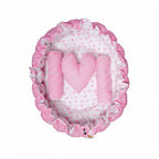 Velvet Round Baby Bed – Soft & Cushioned Sleeping Bed for Newborns