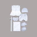 Baby Girl Baptism Set – 8 Piece Premium Cotton Ceremony Set with Free Crown