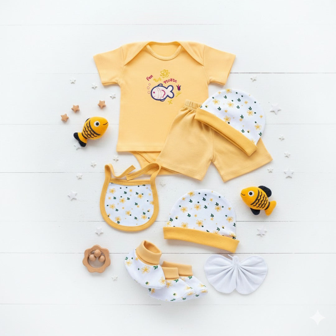 SkinCo Gift Set III (Unisex) – 6 Piece Premium Baby Clothing Combo