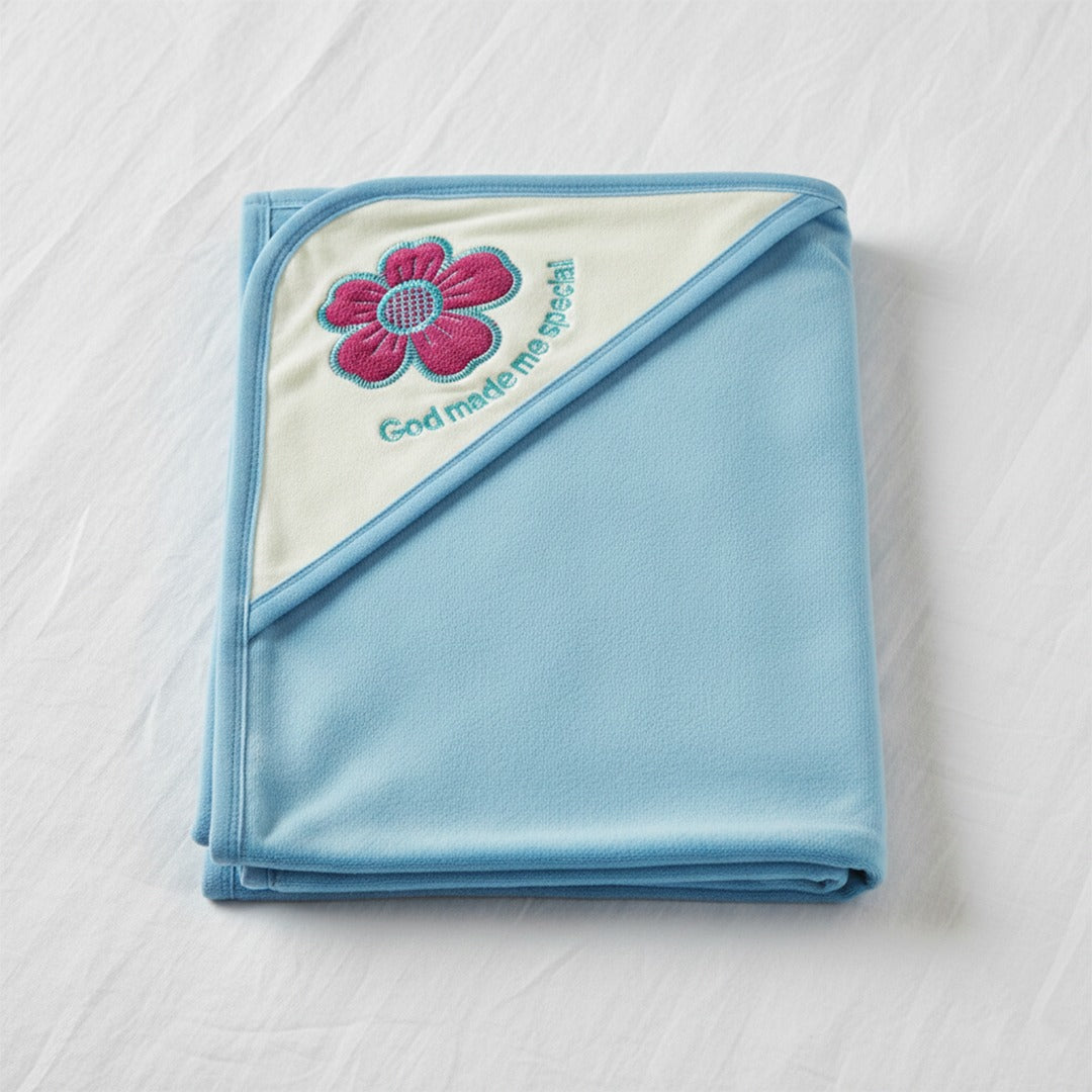 SkinCo Breez Hooded Baby Towel – 100% Combed Cotton, Soft, Absorbent & Bio-Washed (65×75 cm)