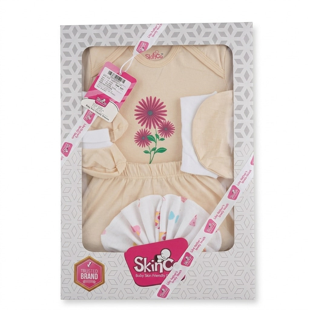 SkinCo Gift Set V (Girl) – 5 Piece Soft Cotton Baby Set