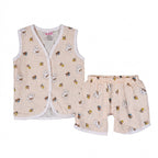 SkinCo Muslin Jabla Baby Clothing Set – Soft Cotton Top & Shorts (3 Piece Pack)
