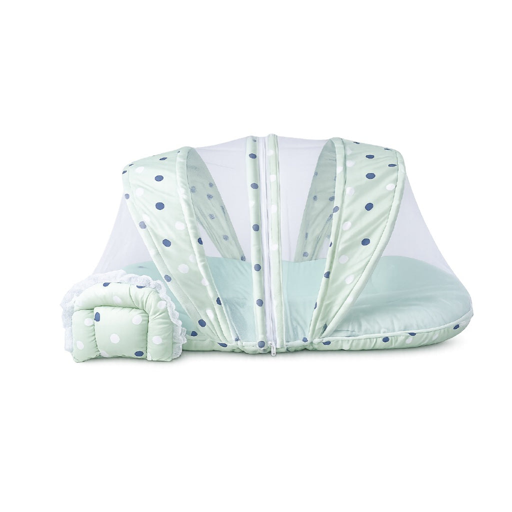 Tulip Net Bed – Foldable Baby Mosquito Net Bed with Soft Mattress & Pillow