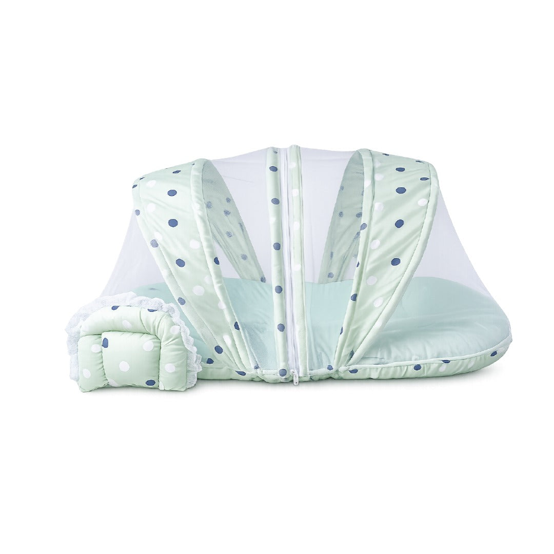 Tulip Net Bed – Foldable Baby Mosquito Net Bed with Soft Mattress & Pillow