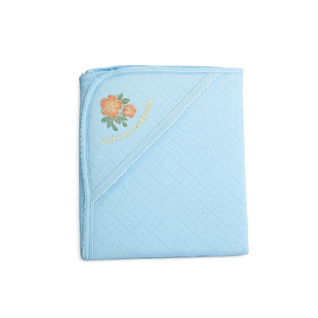 SkinCo Jacquard Hooded Baby Towel – 100% Combed Cotton Soft & Absorbent (70×70 cm)