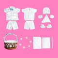 Premium Baby Boy Baptism Set – 12 Piece Luxury Cotton Ceremony Set with Basket
